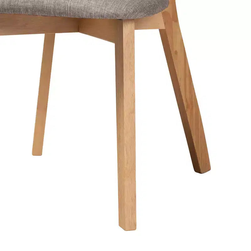 Baxton Studio, sedie da pranzo Dannell, 2 pz., tessuto e legno, grigio/rovere naturale/marrone chiaro: rivestimento in poliestere, telaio in legno di gomma