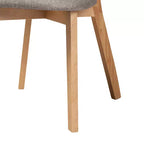 Baxton Studio, sedie da pranzo Dannell, 2 pz., tessuto e legno, grigio/rovere naturale/marrone chiaro: rivestimento in poliestere, telaio in legno di gomma