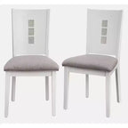 Lifestorey Set di 2 Sedie da Pranzo Contemporanee Diamond Bianco/Grigio