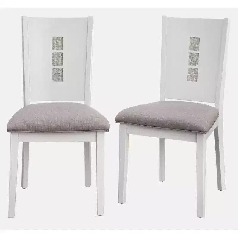Lifestorey Set di 2 Sedie da Pranzo Contemporanee Diamond Bianco/Grigio