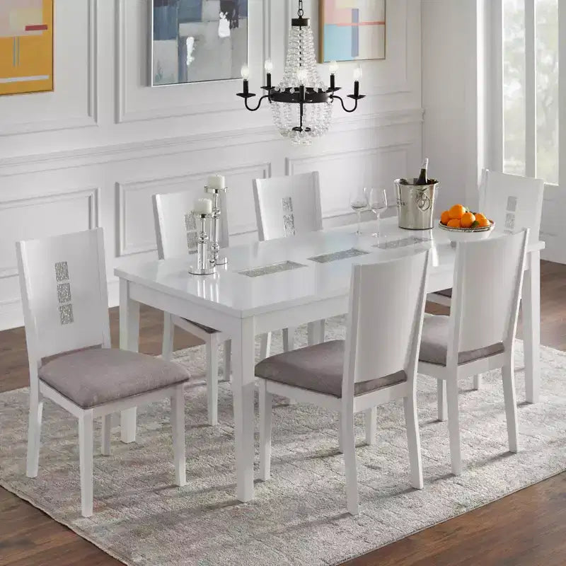 Lifestorey Set di 2 Sedie da Pranzo Contemporanee Diamond Bianco/Grigio