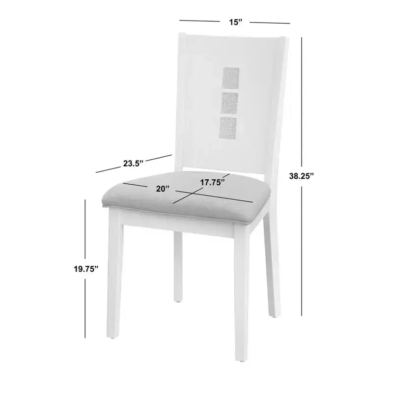 Lifestorey Set di 2 Sedie da Pranzo Contemporanee Diamond Bianco/Grigio