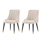 Set di 2 sedie da pranzo Eda moderne imbottite in velluto color crema - Manhattan Comfort