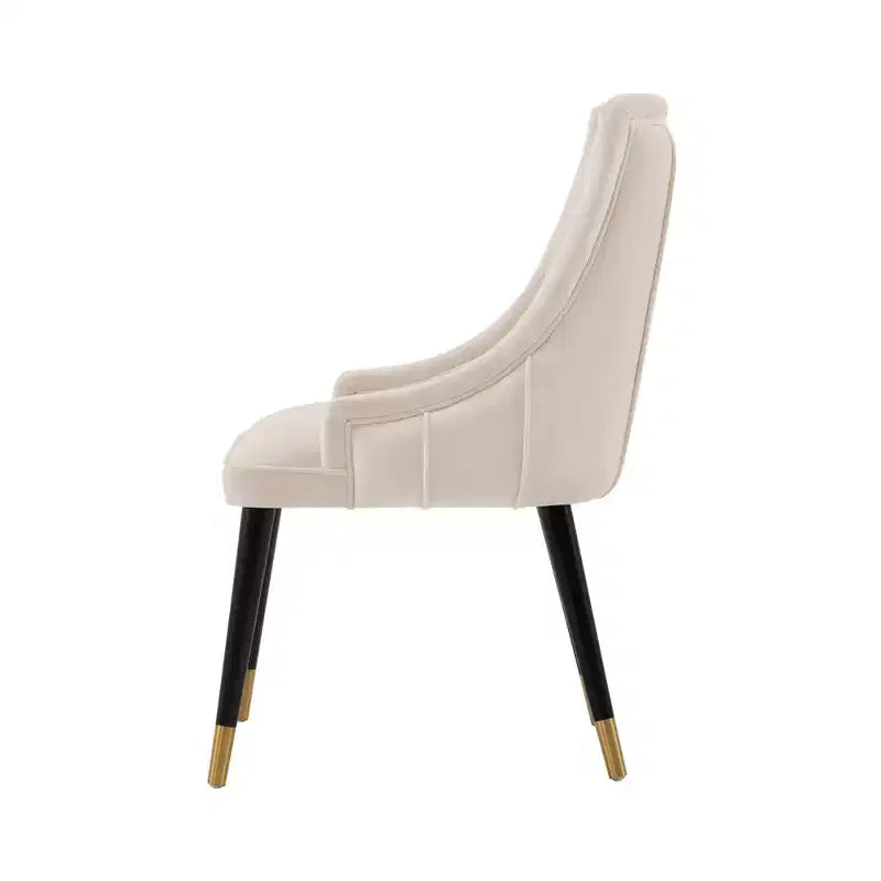 Set di 2 sedie da pranzo Eda moderne imbottite in velluto color crema - Manhattan Comfort