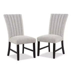 HOMES: Inside + Out Set di 2 sedie da pranzo moderne imbottite in boucle Rosethorn Grigio