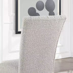 HOMES: Inside + Out Set di 2 sedie da pranzo moderne imbottite in boucle Rosethorn Grigio