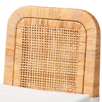 2 sedie da pranzo Zariah in rattan e legno di mogano bianco/marrone naturale - Baxton Studio: Realizzate a mano, imbottite, nessun assemblaggio richiesto