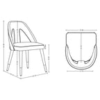 Neda Sedia da Pranzo Moderna Imbottita in Velluto Blu Notte - Manhattan Comfort: Legno di Olmo, Piedini Dorati, Nessun Montaggio