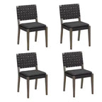 Nathan James Set di 4 sedie da pranzo Cohen in similpelle nera