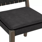 Nathan James Set di 4 sedie da pranzo Cohen in similpelle nera