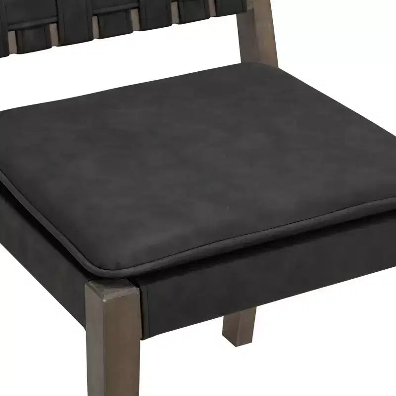 Nathan James Set di 4 sedie da pranzo Cohen in similpelle nera