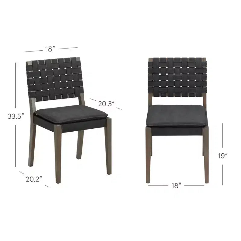 Nathan James Set di 4 sedie da pranzo Cohen in similpelle nera