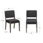 Nathan James Set di 4 sedie da pranzo Cohen in similpelle nera