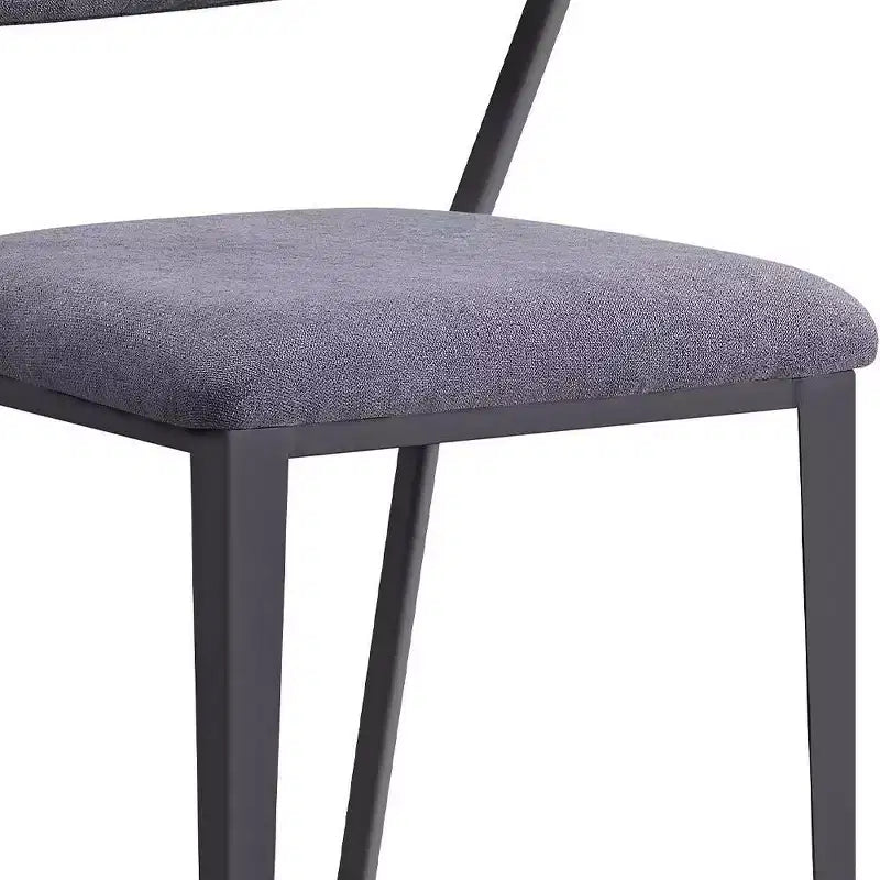 Sedie da pranzo Cargo da 22" in tessuto grigio e canna di fucile - Acme Furniture: Rivestimento in pelle, Struttura in metallo, Senza braccioli, Facili da pulire