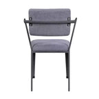 Sedie da pranzo Cargo da 22" in tessuto grigio e canna di fucile - Acme Furniture: Rivestimento in pelle, Struttura in metallo, Senza braccioli, Facili da pulire