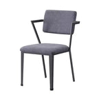 Sedie da pranzo Cargo da 22" in tessuto grigio e canna di fucile - Acme Furniture: Rivestimento in pelle, Struttura in metallo, Senza braccioli, Facili da pulire