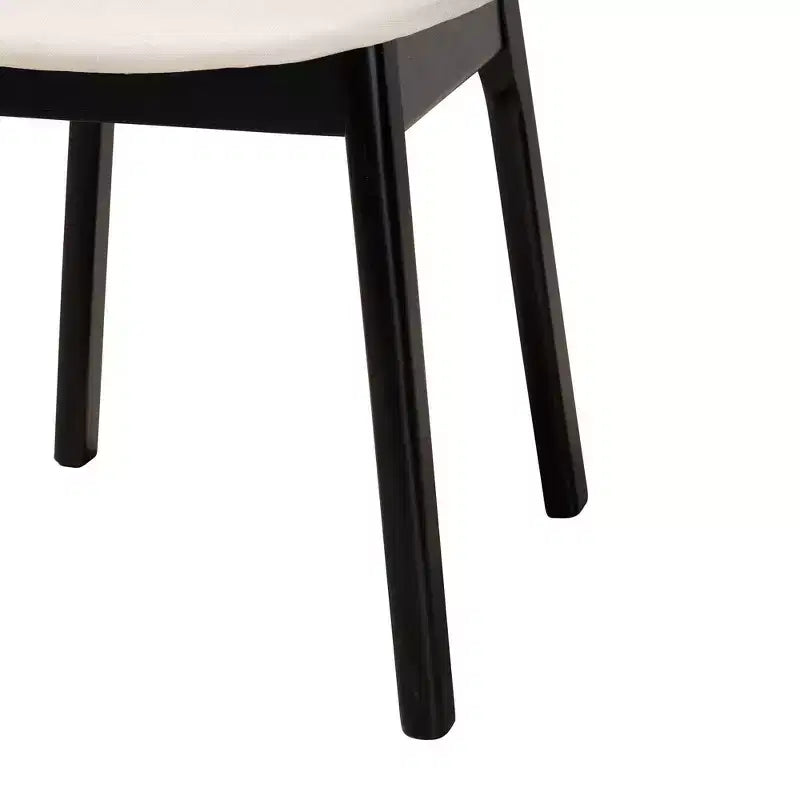 Baxton Studio 2 sedie da pranzo Darrion in tessuto e legno Crema/Nero/Marrone chiaro: Rivestimento in poliestere, Struttura in legno di caucciù