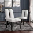 miBasics Set of 2 Northstar Contemporary Boucle Upholstered Dining Chairs White/Black: Padded Seat, Wood Frame