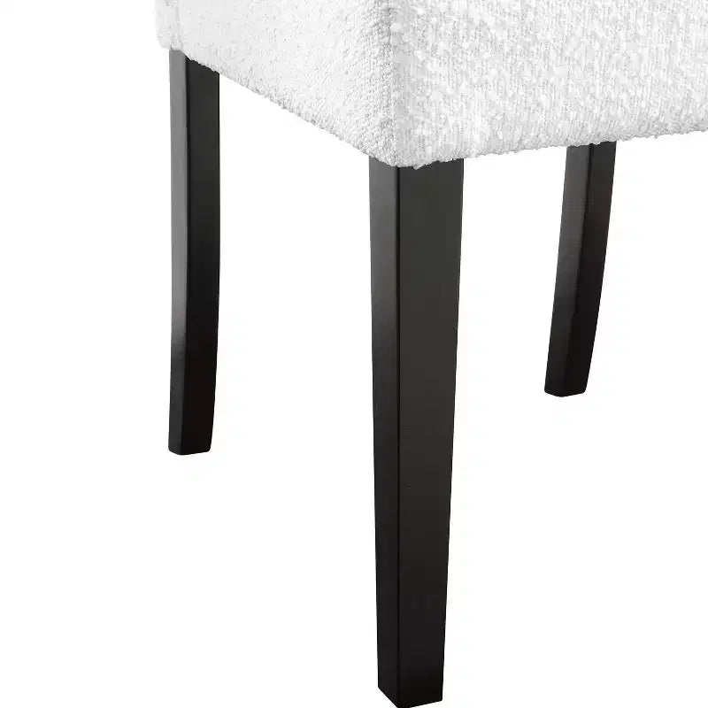 Set di 2 sedie da pranzo contemporanee miBasics Northstar imbottite in bouclé, bianco/nero: Sedile imbottito, Struttura in legno