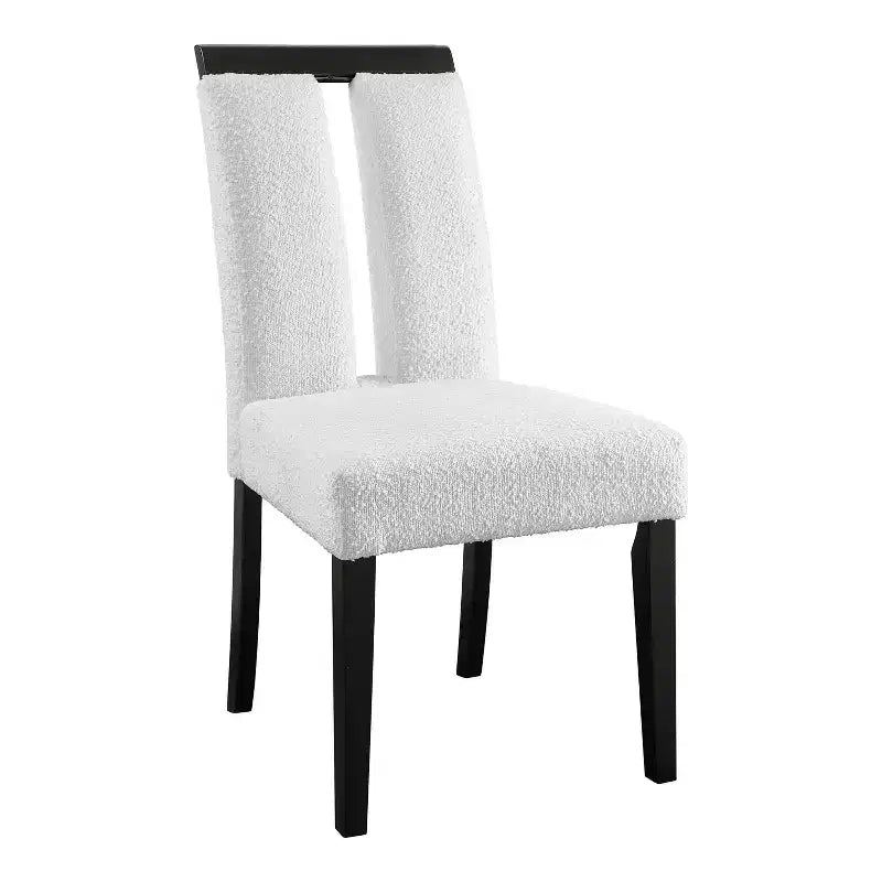 Set di 2 sedie da pranzo contemporanee miBasics Northstar imbottite in bouclé, bianco/nero: Sedile imbottito, Struttura in legno