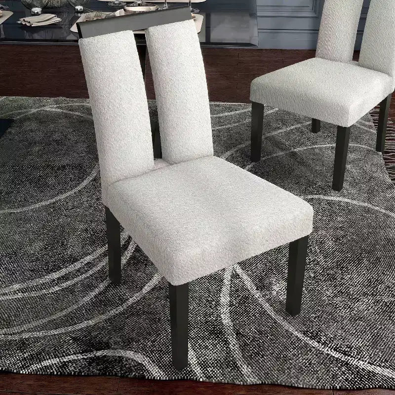 Set di 2 sedie da pranzo contemporanee miBasics Northstar imbottite in bouclé, bianco/nero: Sedile imbottito, Struttura in legno