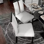 Set di 2 sedie da pranzo contemporanee miBasics Northstar imbottite in bouclé, bianco/nero: Sedile imbottito, Struttura in legno