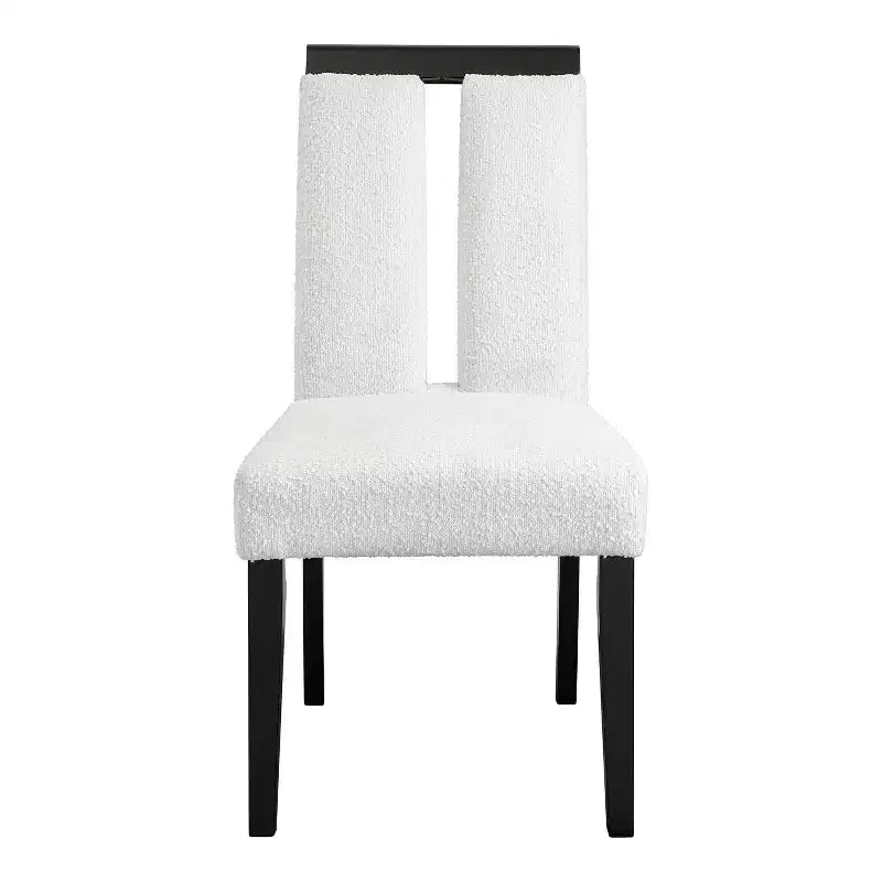 Set di 2 sedie da pranzo contemporanee miBasics Northstar imbottite in bouclé, bianco/nero: Sedile imbottito, Struttura in legno
