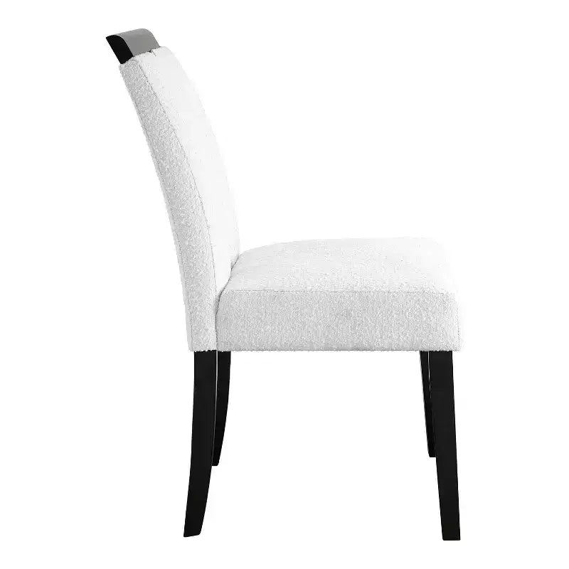 Set di 2 sedie da pranzo contemporanee miBasics Northstar imbottite in bouclé, bianco/nero: Sedile imbottito, Struttura in legno