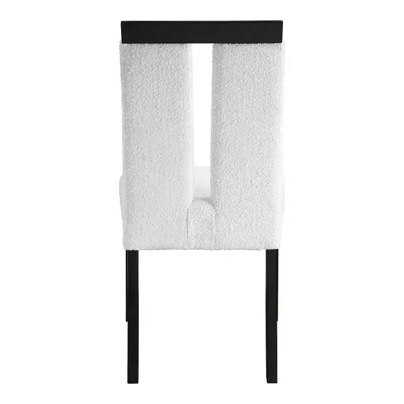 Set di 2 sedie da pranzo contemporanee miBasics Northstar imbottite in bouclé, bianco/nero: Sedile imbottito, Struttura in legno