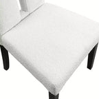 Set di 2 sedie da pranzo contemporanee miBasics Northstar imbottite in bouclé, bianco/nero: Sedile imbottito, Struttura in legno