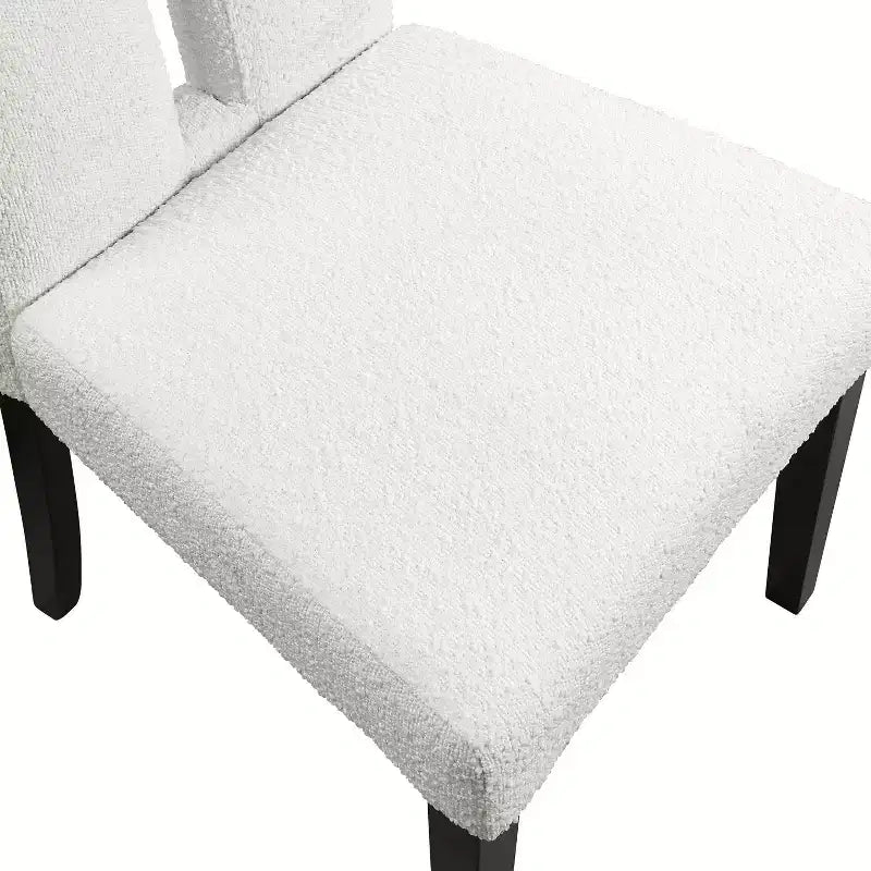 Set di 2 sedie da pranzo contemporanee miBasics Northstar imbottite in bouclé, bianco/nero: Sedile imbottito, Struttura in legno