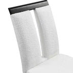 Set di 2 sedie da pranzo contemporanee miBasics Northstar imbottite in bouclé, bianco/nero: Sedile imbottito, Struttura in legno