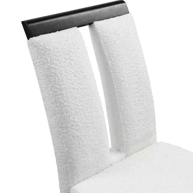 Set di 2 sedie da pranzo contemporanee miBasics Northstar imbottite in bouclé, bianco/nero: Sedile imbottito, Struttura in legno