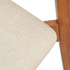 Buylateral Set di 2 sedie da pranzo imbottite Nettie Mid-Century Modern noce/beige