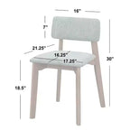 Buylateral Set di 2 sedie da pranzo imbottite Nettie Mid-Century Modern noce/beige