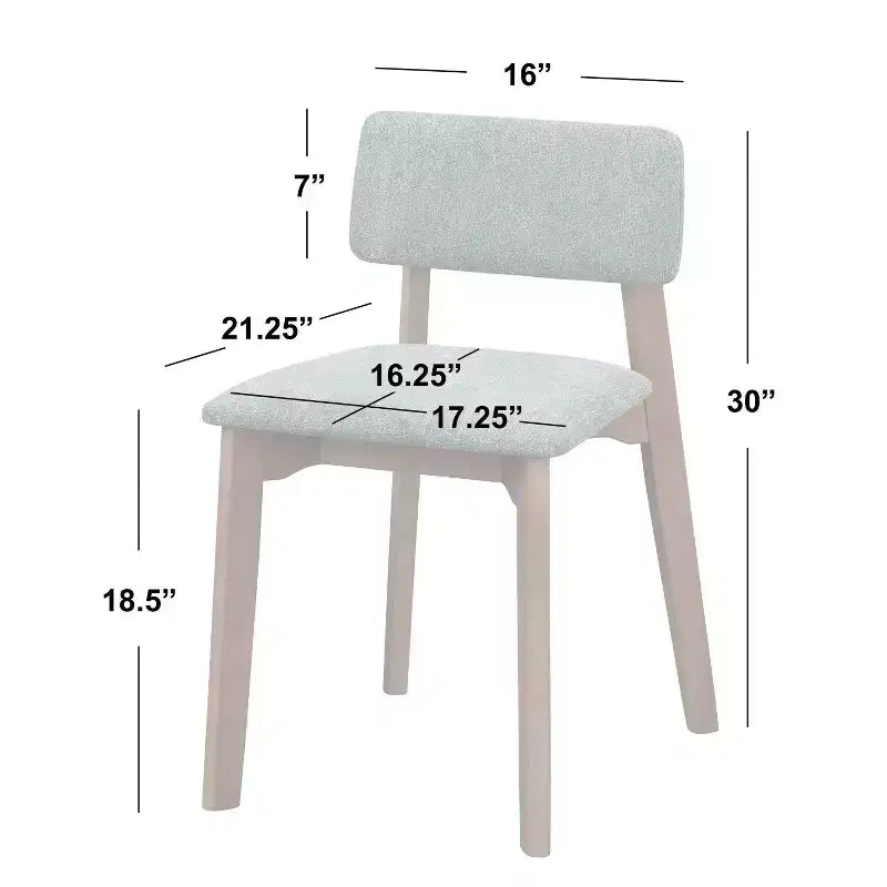 Buylateral Set di 2 sedie da pranzo imbottite Nettie Mid-Century Modern noce/beige