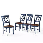 Crosley Shelby Set di 4 sedie da pranzo blu navy: Design tradizionale, telaio in legno di gomma, schienale a X