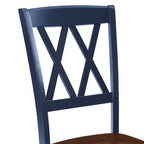 Crosley Shelby Set di 4 sedie da pranzo blu navy: Design tradizionale, telaio in legno di gomma, schienale a X