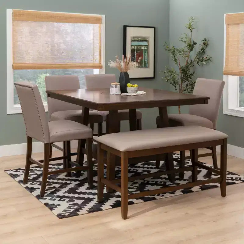 Set da pranzo Powell Barnes a 6 pezzi, altezza bancone
