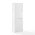 Crosley 78" Mobile Bar a Due Pezzi Stanton Bianco: Stile Rustico Tradizionale con Ripiani Regolabili e Portabicchieri