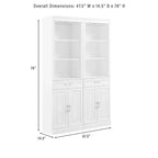 Crosley 78" Mobile Bar a Due Pezzi Stanton Bianco: Stile Rustico Tradizionale con Ripiani Regolabili e Portabicchieri