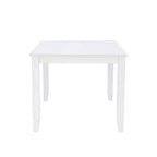 Set da pranzo Harleau 5 pezzi in legno massello, bianco - Powell: Tavolo rettangolare, 4 sedie, Stile nautico