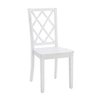 Set da pranzo Harleau 5 pezzi in legno massello, bianco - Powell: Tavolo rettangolare, 4 sedie, Stile nautico
