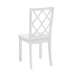 Set da pranzo Harleau 5 pezzi in legno massello, bianco - Powell: Tavolo rettangolare, 4 sedie, Stile nautico