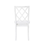 Set da pranzo Harleau 5 pezzi in legno massello, bianco - Powell: Tavolo rettangolare, 4 sedie, Stile nautico