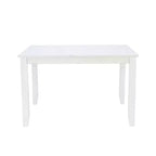 Set da pranzo Harleau 5 pezzi in legno massello, bianco - Powell: Tavolo rettangolare, 4 sedie, Stile nautico