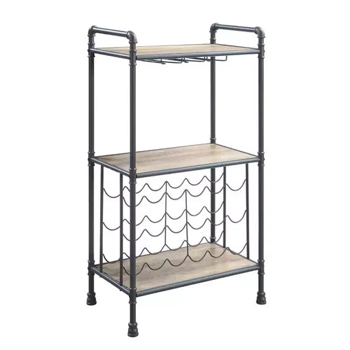 26" Brantley Wine Rack Antique Oak and Sandy Gray Finish - Acme Furniture