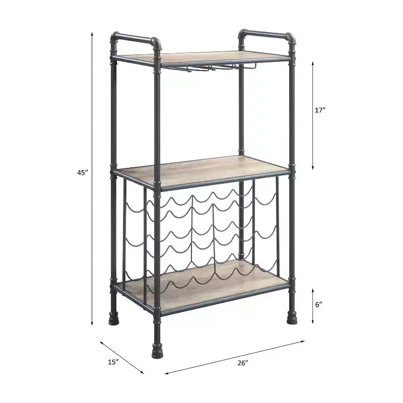 Cantinetta Brantley 26" con finitura Quercia Antica e Grigio Sabbia - Acme Furniture