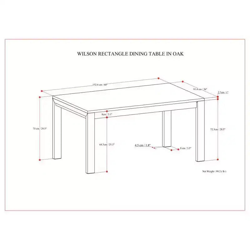 Tavolo da pranzo rettangolare Saige WyndenHall, impiallacciatura rovere: Legno massello, 6 posti, gambe dritte