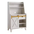 Downes Farmhouse Baker's Rack: Storage Drawer, 4 Shelves, White Oak - miBasics